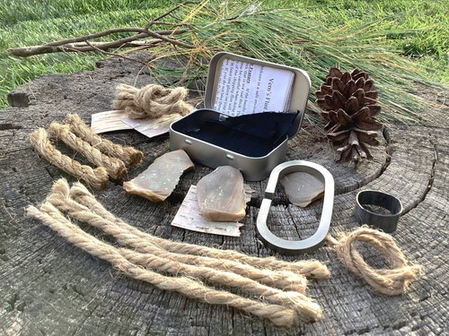 Complete flint and steel fire - flint,